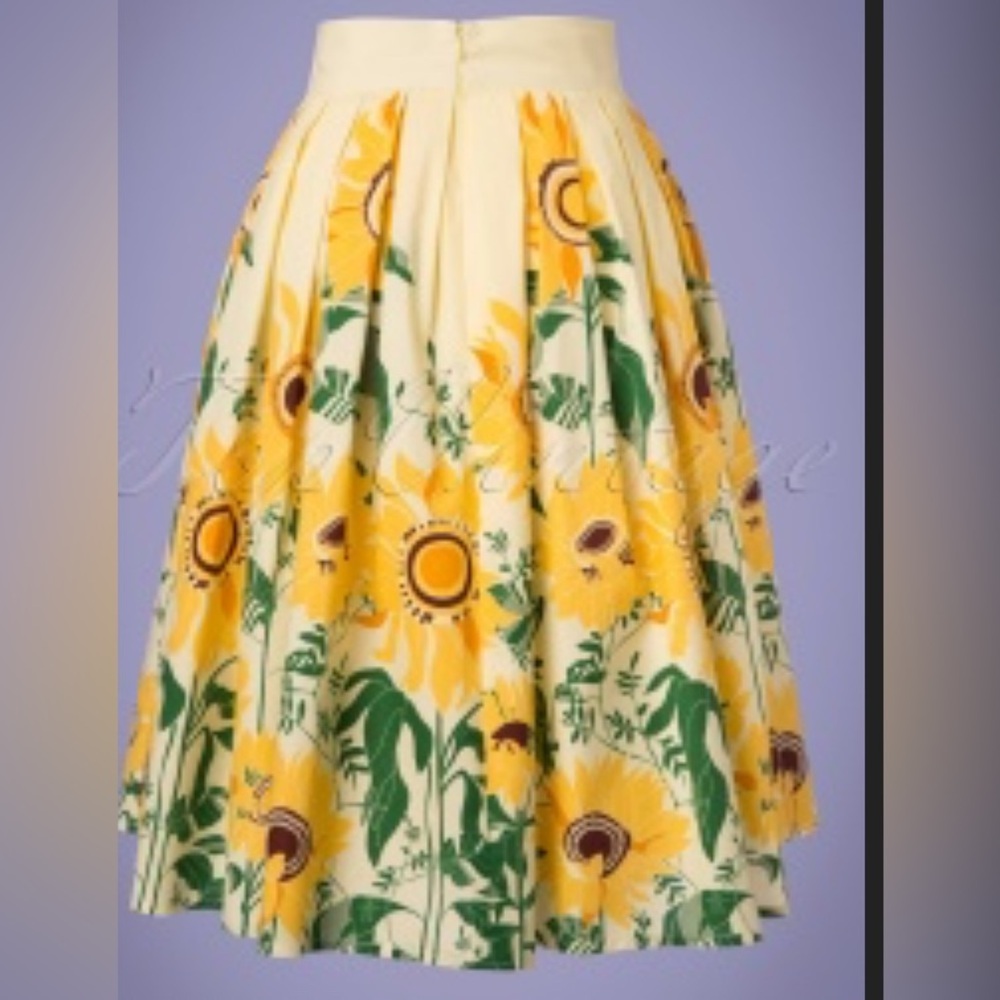 Banned Apparel skirt 18US NWOT 97% cotton Sunflower (UK 4xl) pockets